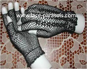 Black Crochet  Gloves Half Finger