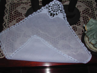 Crochet Lace Handkerchief - One Set of Four