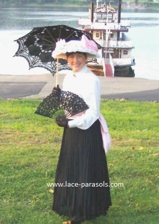 Cookie with her lace fan and Parasol