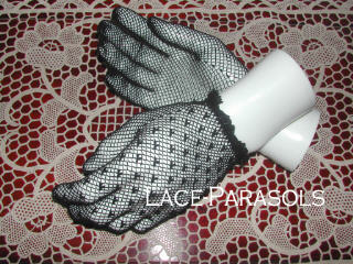 ONE DOZEN Black Vintage Nylon Gloves