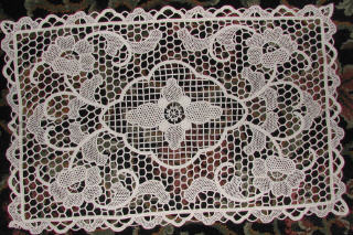 Cotton Reticella Placemat or Tray Cloth - TWO