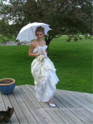 Phoebe white victorian parasol