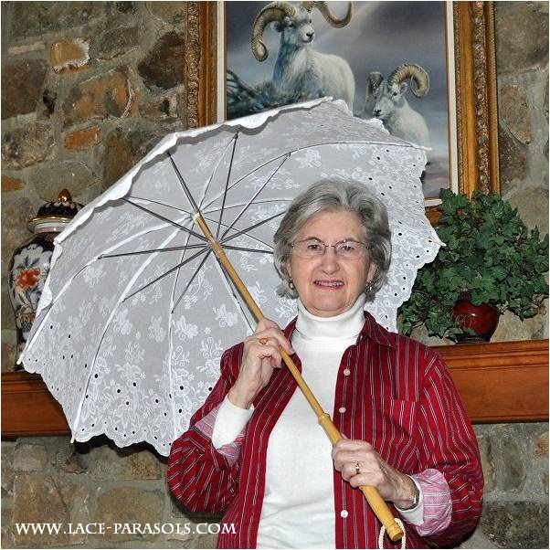 Bert with Victorian Embroidered Parasol