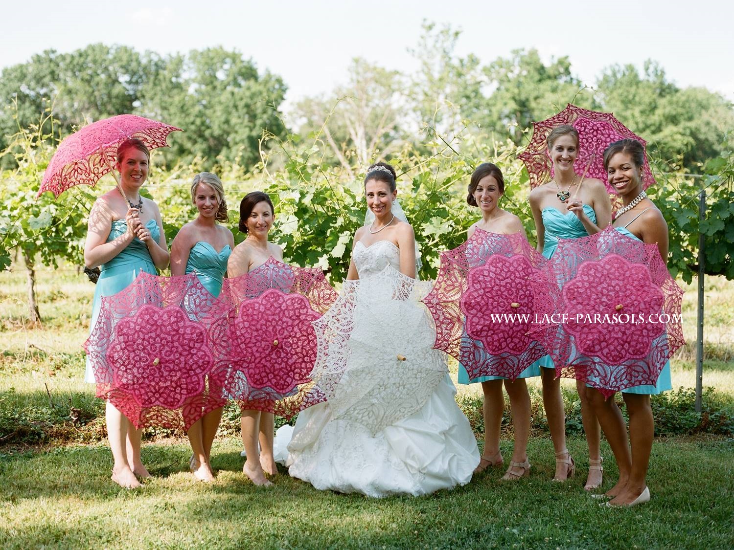 Pink Lace Parasols