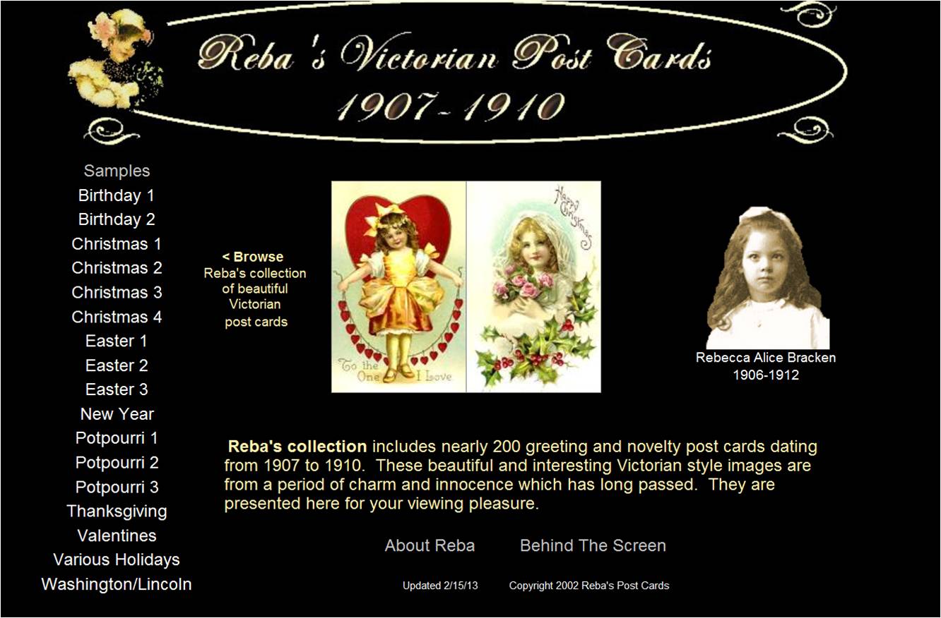 Reba's Victorian Post Cards 1907-1910
